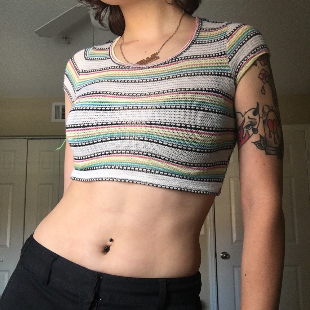 Rainbow Knitted Croptop